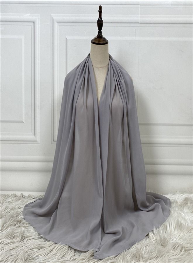 Loquat Women's Solid Chiffon Hijab Grey