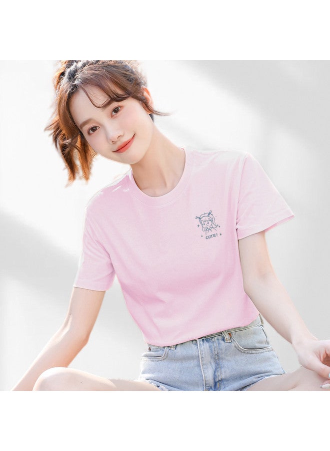 LANG SHA Women'S T-Shirt Short Sleeve Top Half Sleeve Printed T-Shirt Single Piece - Image 4