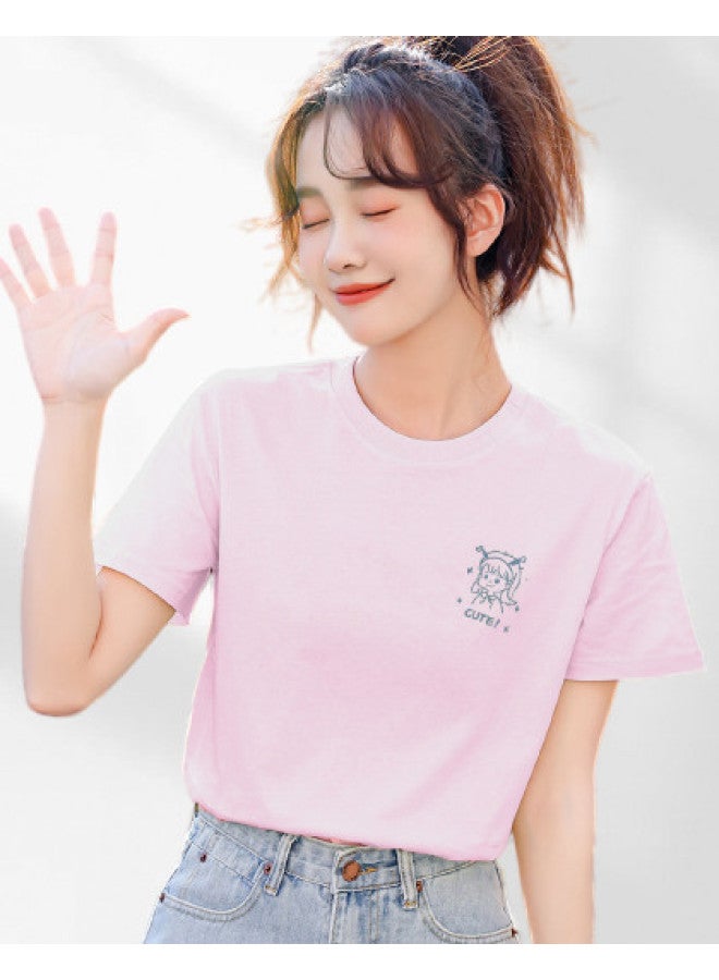 LANG SHA Women'S T-Shirt Short Sleeve Top Half Sleeve Printed T-Shirt Single Piece - Image 1
