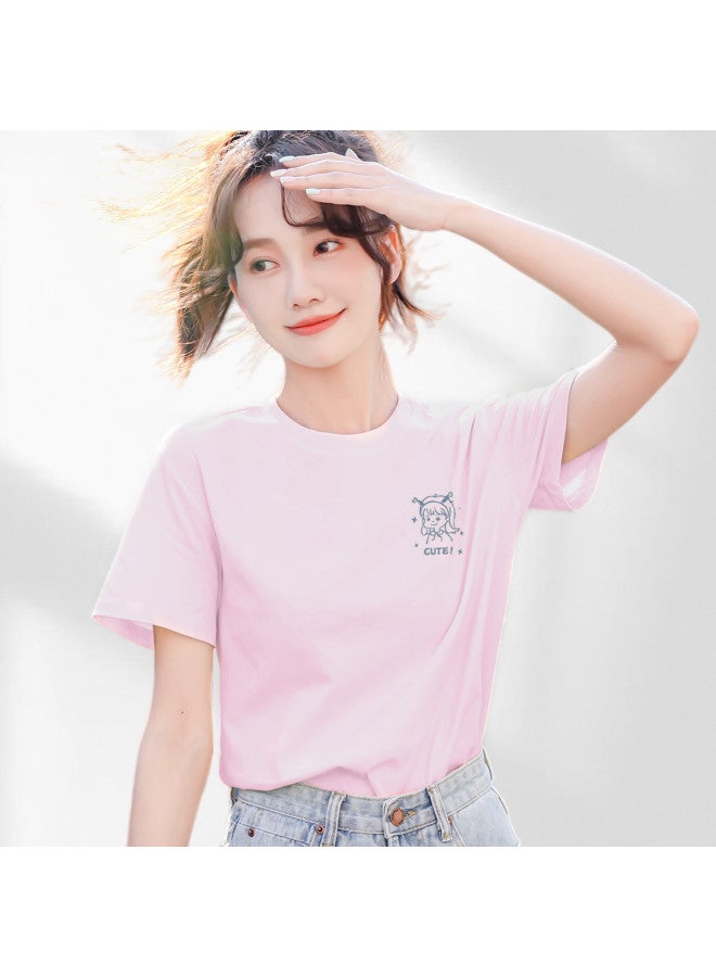 LANG SHA Women'S T-Shirt Short Sleeve Top Half Sleeve Printed T-Shirt Single Piece - Image 3