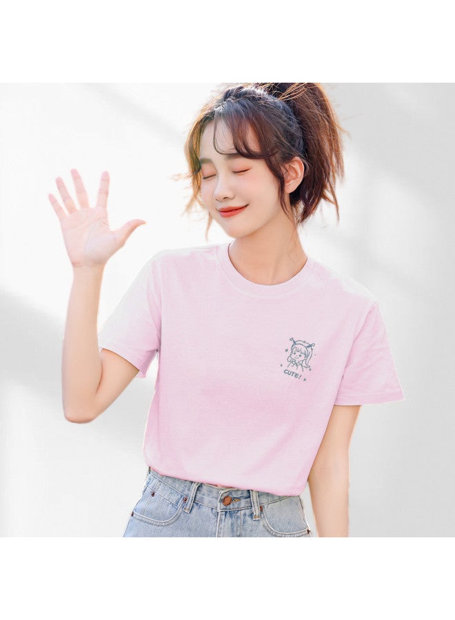 LANG SHA Women'S T-Shirt Short Sleeve Top Half Sleeve Printed T-Shirt Single Piece - Image 2