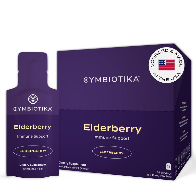 Cymbiotika مكمل سيبميوتيكا من توت البلسان مع فيتامين E، توت بلسان عضوي، دعم المناعة للبالغين، خالي من الغلوتين، كيتو، مكملات صحية نباتية، نكهة توت البلسان، 26 عبوة - Image 1