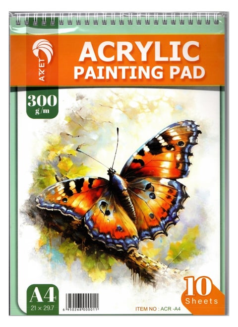 A4 Size Acrylic Painting Pad 10 Sheets With 300gsm Thickness