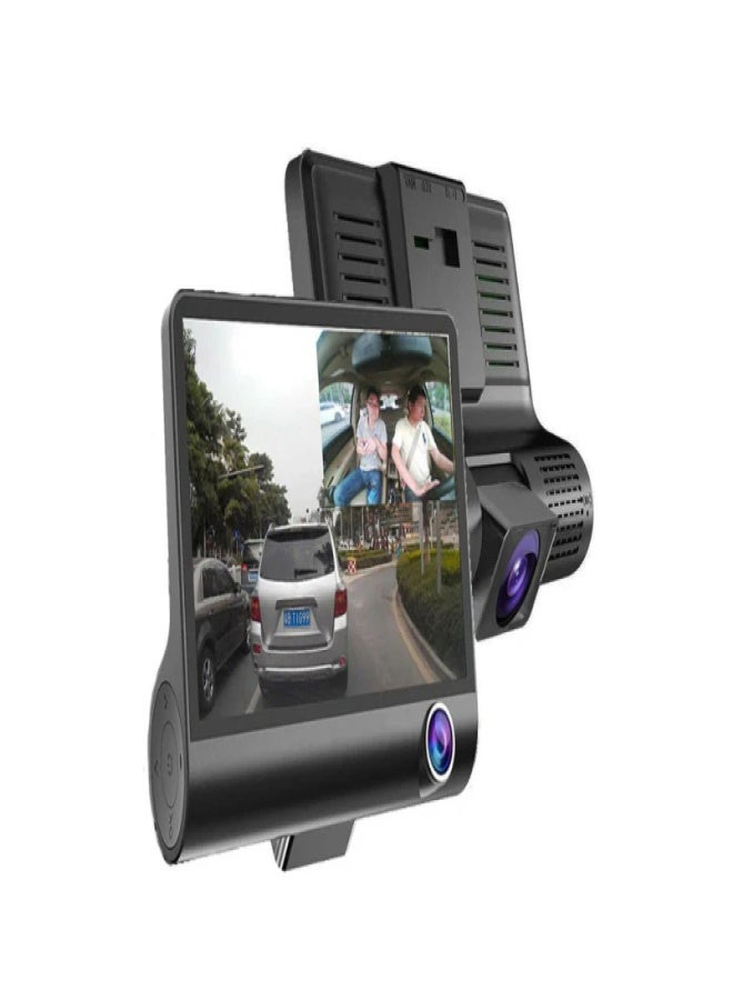 Full HD Front Rear & Interior Three Lens Car Dashboard Camera Dash Camera