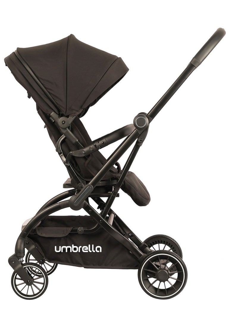 umbrella - premium baby Stroller Umbrella Max easy luxurious chair move 360 very small size when closing and carseat high quality- black - Image 1