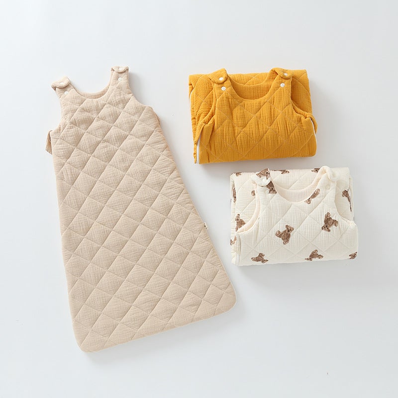 Baby Vest Sleeping Bag Autumn and Winter Thickened Baby Bedding for Boys and Girls Children Warm Quilted Anti-kick Quilt Anti-startling - Image 5