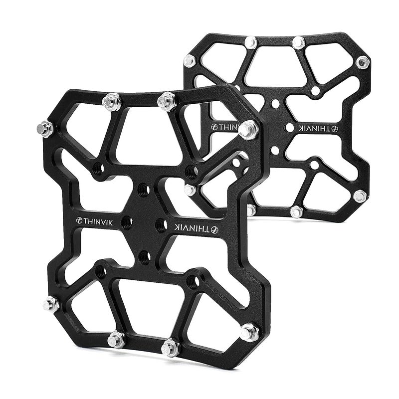 Thinvik Bike Clipless Pedal Platform Adapters Compatible with Shimano SPD-SL/SPD,Look Keo/Delta,Peloton Bike Pedals and Cleats,Clipless Pedals Convert to Flat Pedals - CNC Aluminum Alloy - Image 1