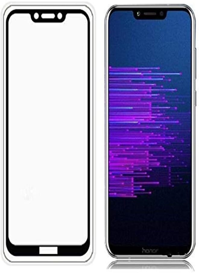 Muzz Muzz Huawei Honor Play 6.3 Inch 3D Curved Glass Coverage Full Glue Tempered Glass Screen Protector 5D Glass Shield Black 