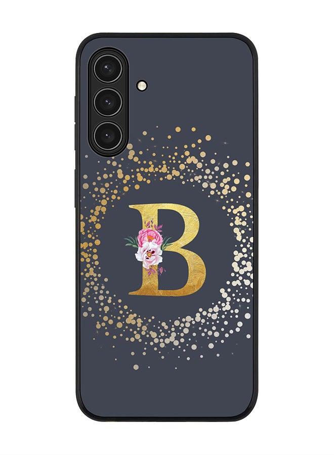 Stylizedd For Samsung Galaxy A17 / A17 4G Case,Slim fit Camera Protection, Shockproof Thin Phone cover  - Custom Monogram Floral - B  (Grey )