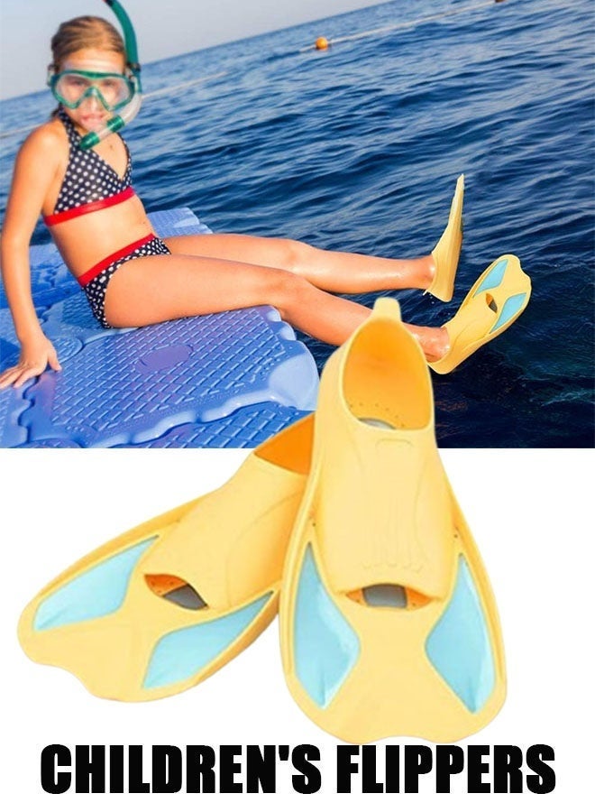 Ailily SIZE:4XS)Swim Fins Kids, Youth Flippers for Swimming,Training and Snorkeling Beginners, YouthShort Swim Fins, Size Suitable for Children, Girls, Boys (yellow) - Image 2