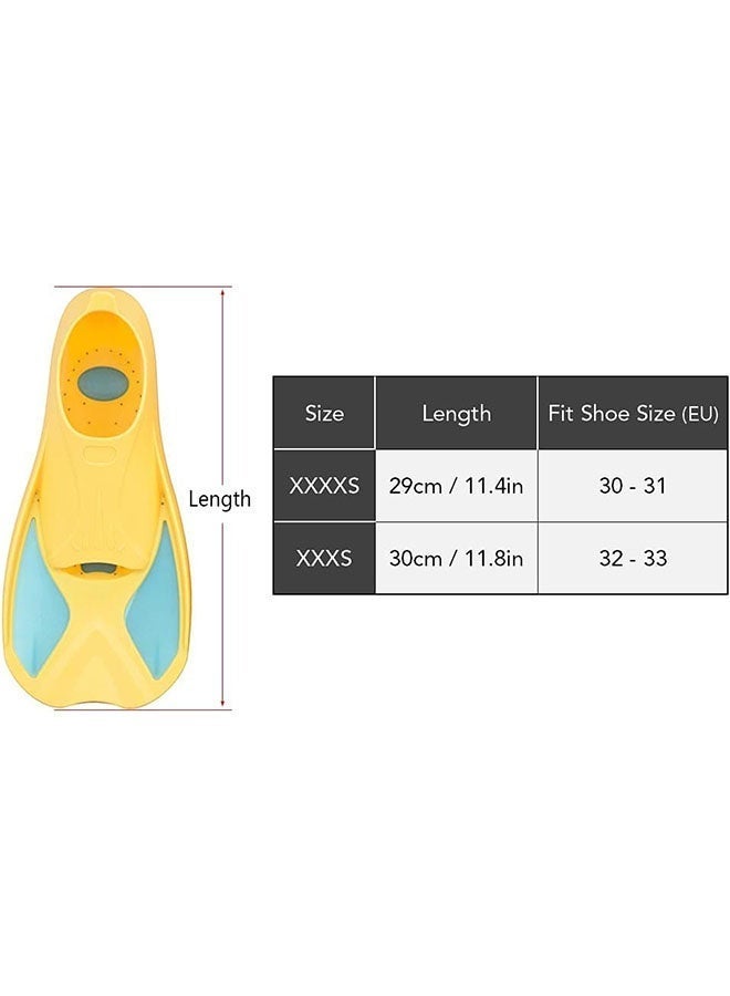 Ailily SIZE:4XS)Swim Fins Kids, Youth Flippers for Swimming,Training and Snorkeling Beginners, YouthShort Swim Fins, Size Suitable for Children, Girls, Boys (yellow) - Image 5