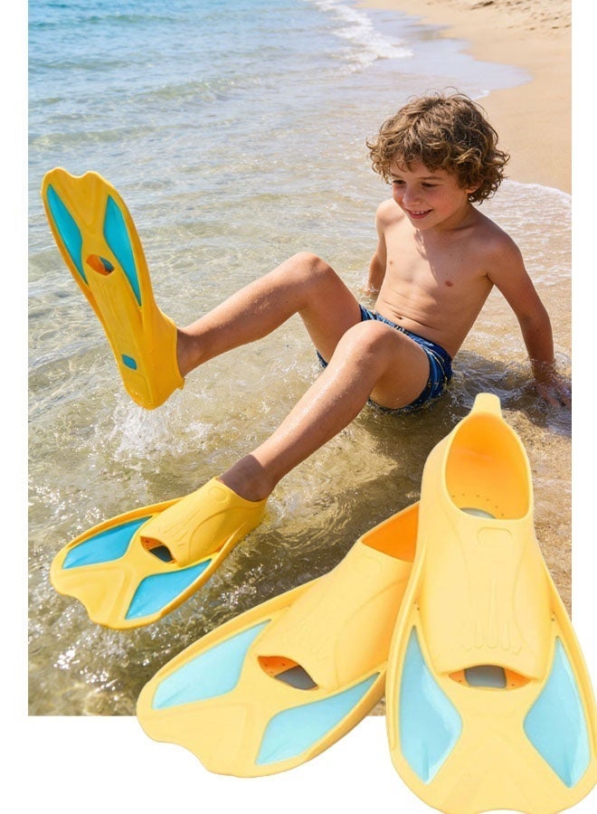Ailily SIZE:4XS)Swim Fins Kids, Youth Flippers for Swimming,Training and Snorkeling Beginners, YouthShort Swim Fins, Size Suitable for Children, Girls, Boys (yellow) - Image 3