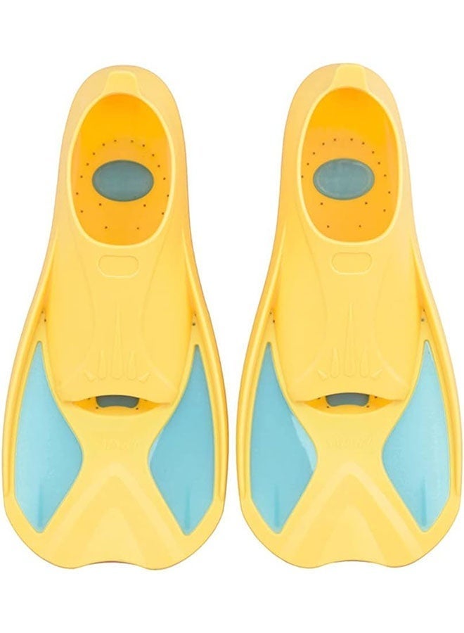 Ailily SIZE:4XS)Swim Fins Kids, Youth Flippers for Swimming,Training and Snorkeling Beginners, YouthShort Swim Fins, Size Suitable for Children, Girls, Boys (yellow) - Image 1