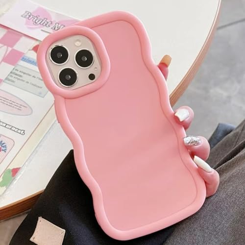 KC Back Cover for Redmi Note 14 5G - Shockproof Big Wave Shape Bumper Soft Silicone Case with Camera Protection (Light-Pink) - Image 3
