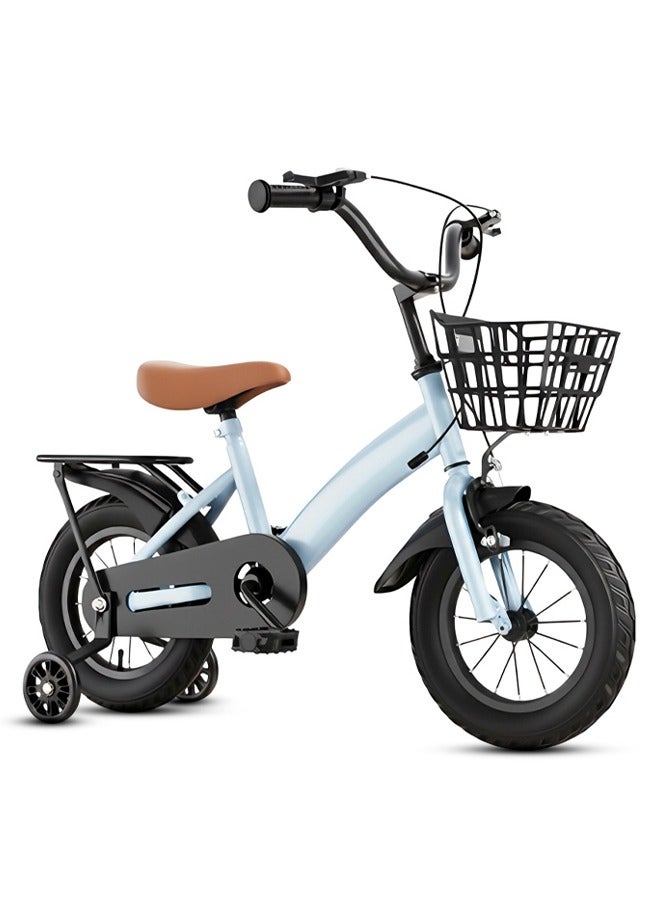 Sandinrayli 12 Inch Bicycle for Kids, with Flashing Training Wheels and Basket, High Carbon Steel Frame, Kids Bike for 4-8 Years Boys and Girls - Image 1