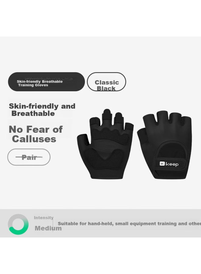 Keep Keep Skin-friendly Breathable Fitness Gloves Anti-slip Pull-up Bar Dumbbell Exercise Equipment Cycling Black L - Image 1