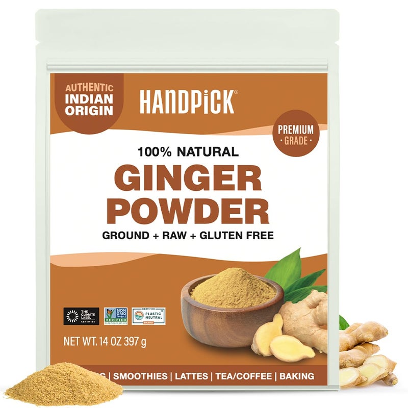 HANDPICK Ginger Powder 14oz397g No Additives No Preservatives No Fillers  Ginger Root Powder from India  Raw Gluten Free Non GMO  Perfect for Cooking Baking  Resealable Zip Lock Pouch - Image 3