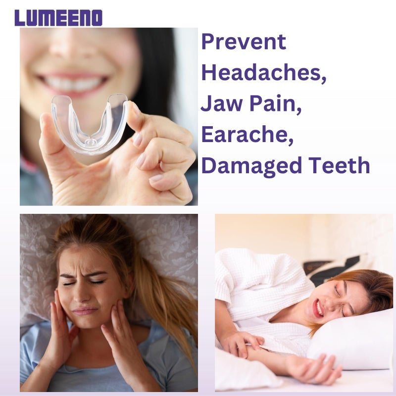 Lumeeno حارس الفم لوميينو لطحن الأسنان أثناء الليل - حراس ليليين مخصصين لطحن الأسنان مع 8 حراس أسنان قابلة للتقليم و 2 علب سفر - Image 5
