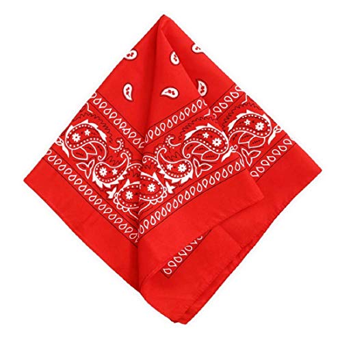 DIKHAWA Unisex Soft Breathable Cotton Paisley Printed Cowboy Bandanas,Headband,Scarf (BLACK,RED_50CM X 50CM_Pack of 2) - Image 5