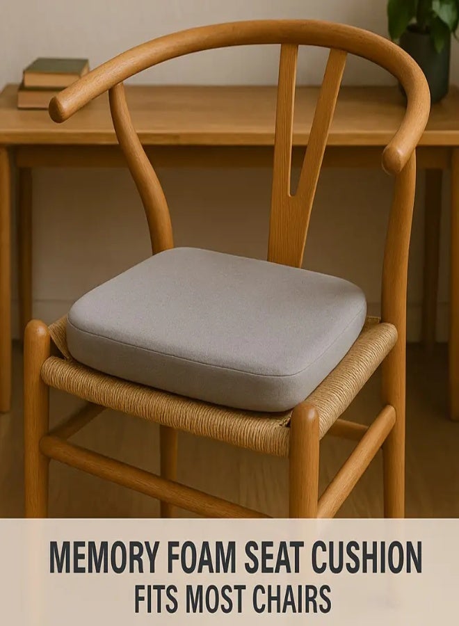 AROAQ Ergonomic Memory Foam Seat Cushion – Slow Rebound, Anti-Collapse Design with Polyester Knit Fabric, Comfortable Chair Accessory for Office, Home & All-Season Seating , Cream - Image 2