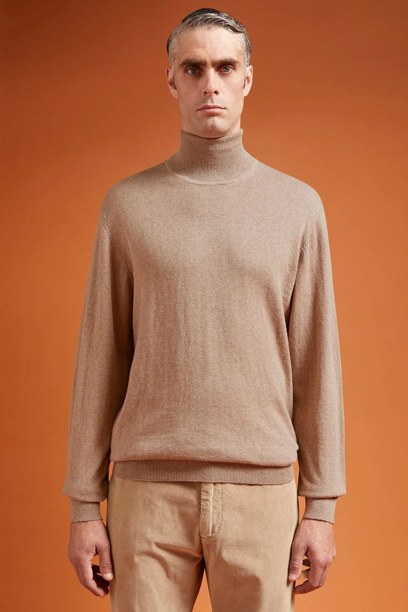 دوبل غانغر Men's turtleneck jumper - Beige