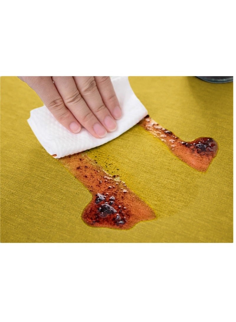 Anna 120*120cm Easy-Clean Waterproof Oil-Resistant Faux Linen Fringe Tablecloth - Image 4