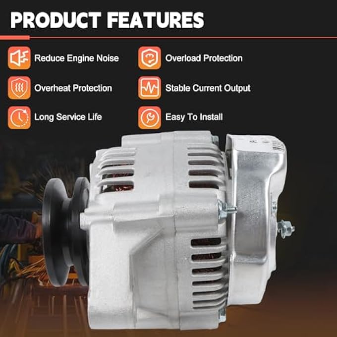 otobaijeni 14V 45A Alternator 400-52014 for Case Tractor Compatible with Case 1825B Kubota Excavator Tractor Loader Mower Replacement Parts - Image 4