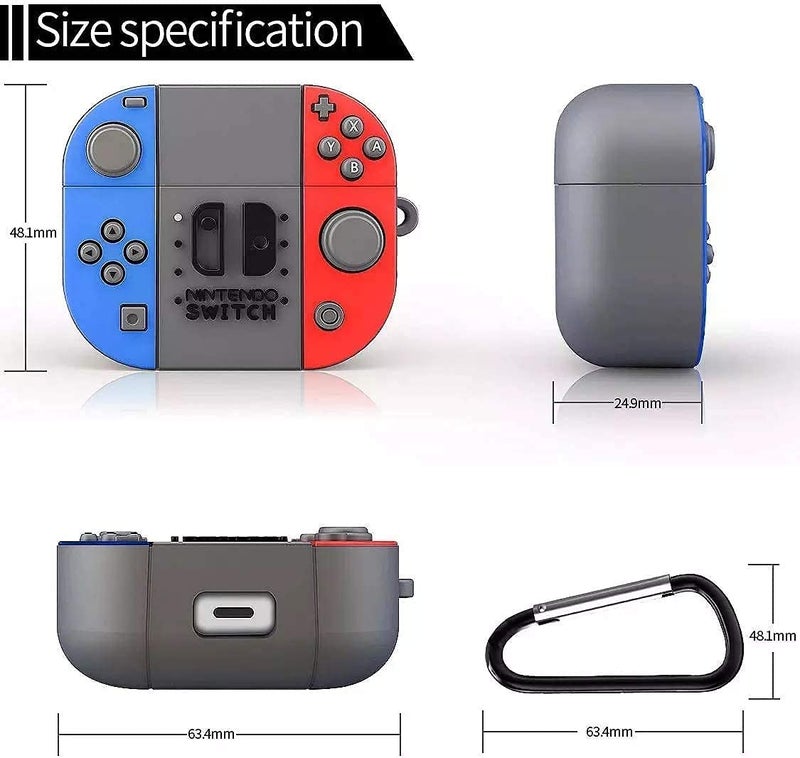 Meyaar Case for OnePlus Nord Buds 3 Pro, OnePlus Nord Buds 3 Silicone Cover with Keychain (Nin-tendo (Blue)) - Image 2
