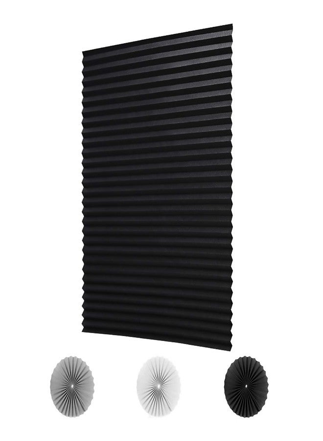 LUCKUP 2 Pack Cordless Light Filtering Pleated Fabric Shade,Easy to Cut and Install, with 4 Clips (36"x72"- 2 Pack, Black) - Image 1