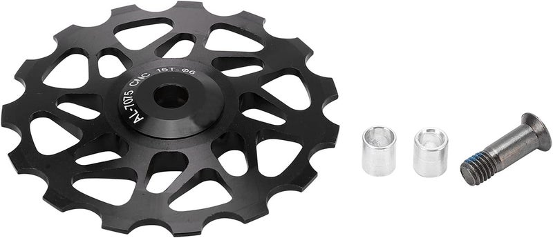 cheekyglo Rear Derailleur Pulley, 15T Mountain Bicycle Jockey Wheel Rear Derailleur Steel Bearing Guide Roller Pulley Bike Derailleur Accessory black - Image 1
