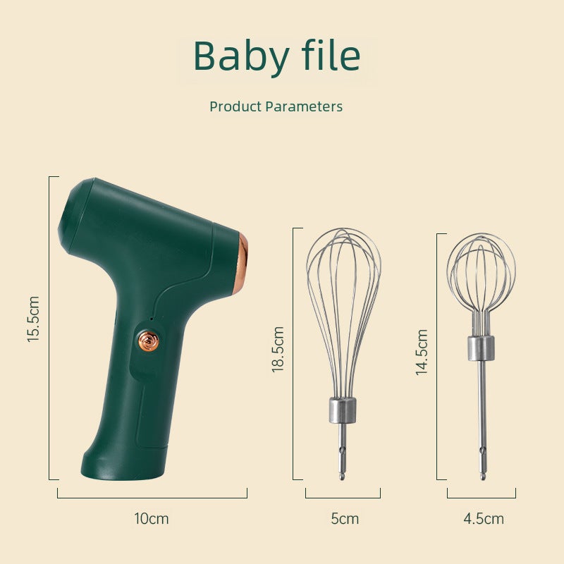 Egg beater household electric Mini automatic cake machine cream egg white whisk mixer baking tool(J-8 Green) - Image 5