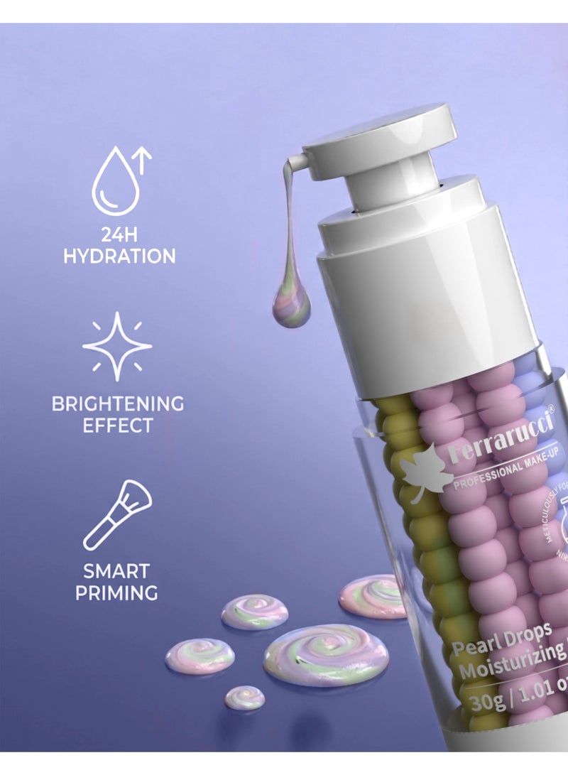 FERRARUCCI Pearl Drops Moisturizing Face Primer, 30g – Tri-Color Pearl Bead Formula - Image 2