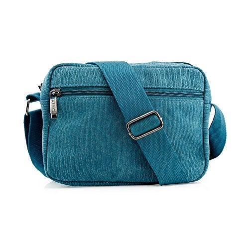 GEARONIC TM Men Vintage Crossbody Canvas Messenger Shoulder Bag Hiking Military Travel Satchel - Green - Image 4