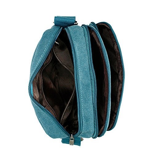 GEARONIC TM Men Vintage Crossbody Canvas Messenger Shoulder Bag Hiking Military Travel Satchel - Green - Image 5