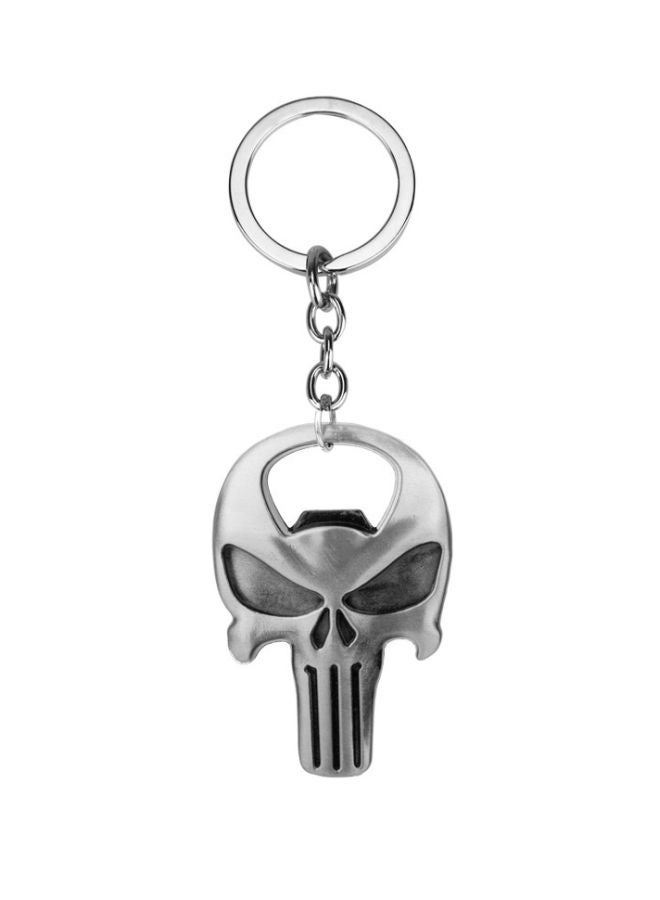 NIBEMINENT Punisher Mask Bottle Opener Key Tags And Chain Silver - Image 1