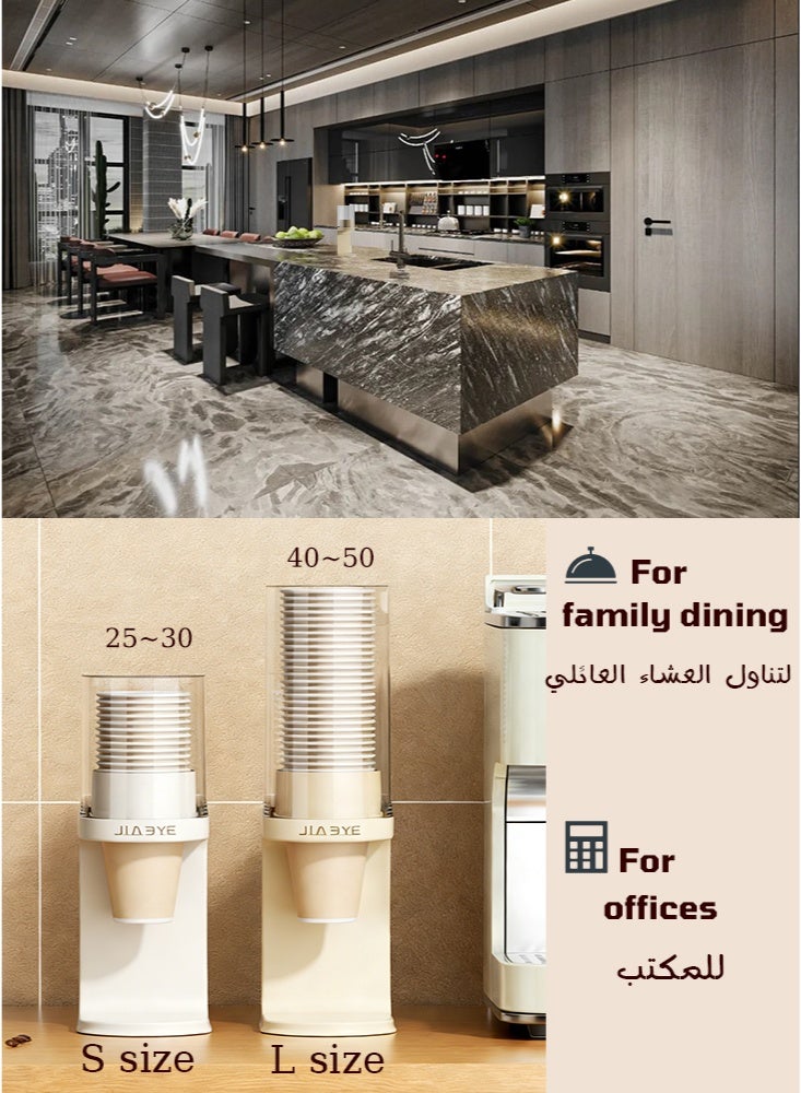 L size beige color plastic paper cup holder stand, on cups - Image 5