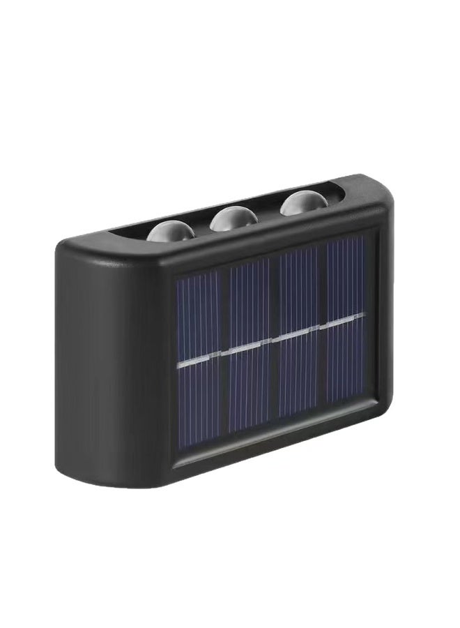 EXCLIFE 2-Pieces 6 Lamp Beads LED Solar Outdoor Waterproof Warm Light Wall Lamps Light the Yard and Garden - Image 1
