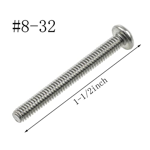 MEETOOT 35pcs #8-32 x 1-1/2inches Machine Screws Cross Recessed Pan Head Machine Screws Phillips Screws for Cabinet Drawer Knob Pull Handles - Image 2