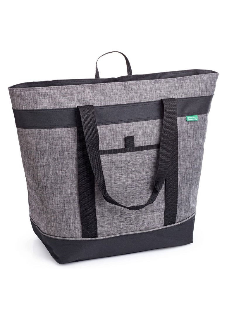Y&D Insulated Cooler Bag with HD Thermal Insulation - Premium, Collapsible Soft Makes a Perfect Grocery Bag, Food Delivery Travel or Beach Bags(Charcoal)  - Image 1