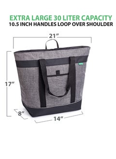 Y&D Insulated Cooler Bag with HD Thermal Insulation - Premium, Collapsible Soft Makes a Perfect Grocery Bag, Food Delivery Travel or Beach Bags(Charcoal)  - Image 2