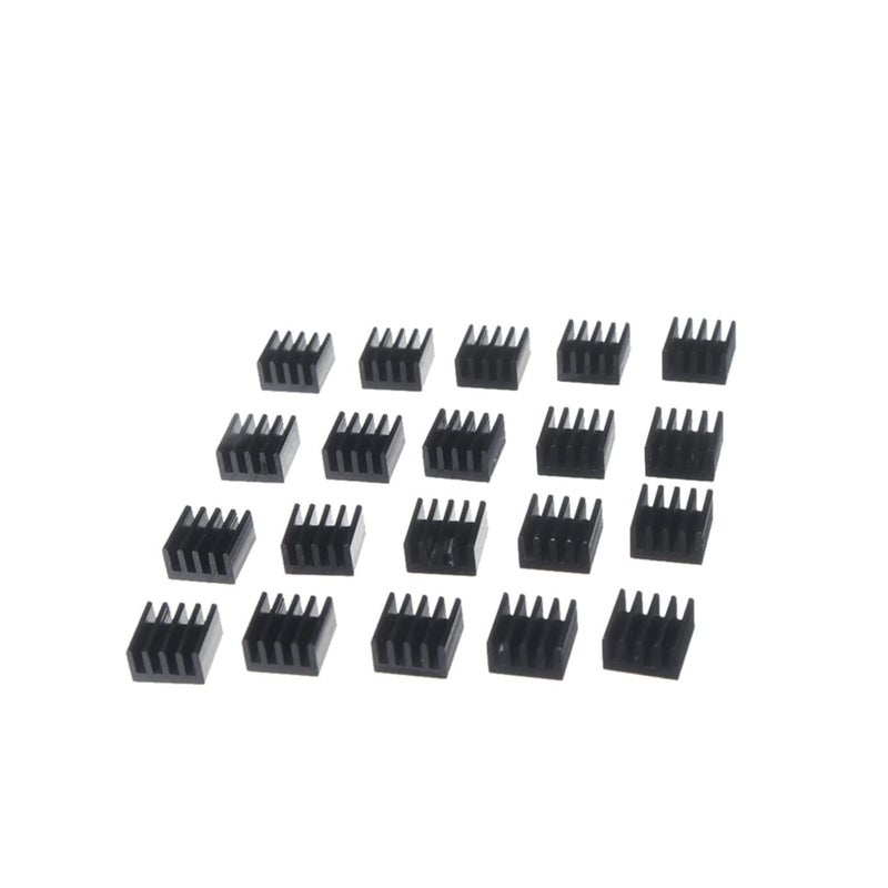 Barakah 20PCS Black Aluminum Heat Sink with Thermal Conductive Adhesive Tape, 9×9×5mm Heatsink Cooler for Cooling VRM GPU Stepper Driver MOSFET VRam Regulators - Image 2