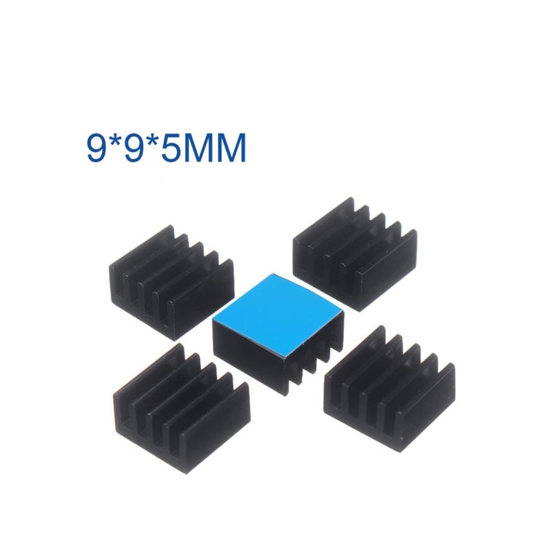 Barakah 20PCS Black Aluminum Heat Sink with Thermal Conductive Adhesive Tape, 9×9×5mm Heatsink Cooler for Cooling VRM GPU Stepper Driver MOSFET VRam Regulators - Image 5