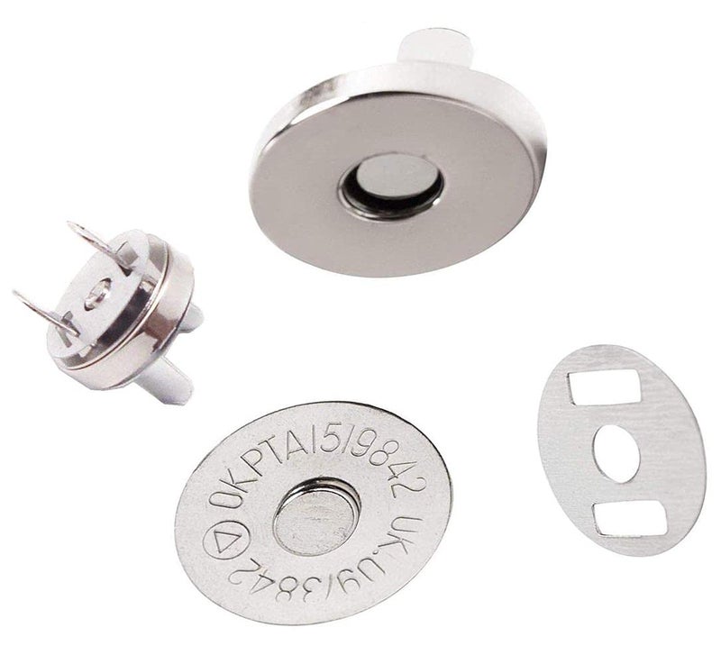 DIY Crafts Diy Crafts CTDIYHI47819 Snaps Fasteners Button Kit Perfect for Purse Bag Clothes Leather Diameter Purse Dress Diy Making Works 5 Piece Pack a Silver  - Image 1