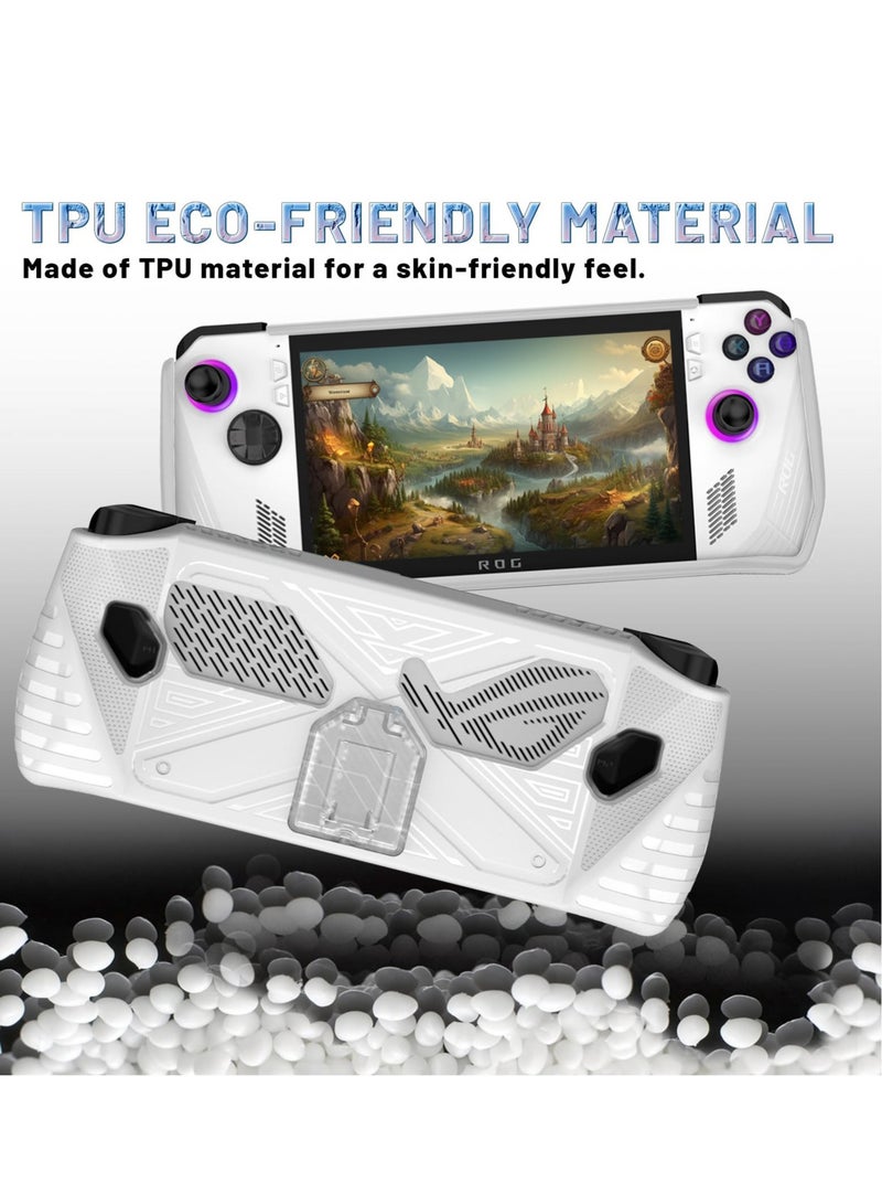 Travel Handbag for ASUS ROG Ally with Shock Absorption and Scratch Resistance, Built-in Stand for Gaming Console, Anti-Drop Protection in White - Image 2