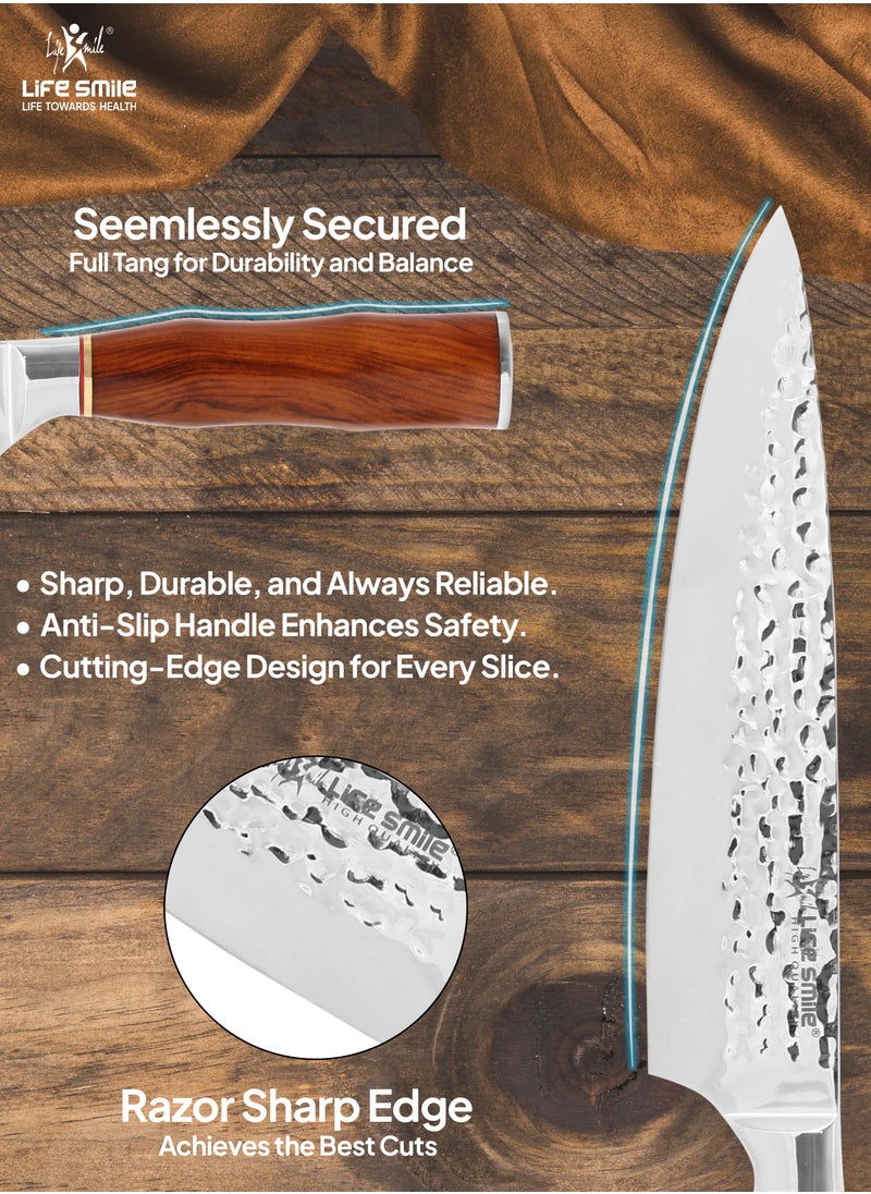 Life Smile - Premium Quality Hig Carbon Stainlesss Steel 9-Piece Knife Set with Block, Razor-Sharp, German Engineered Knives Set Durable and Strong - Image 1