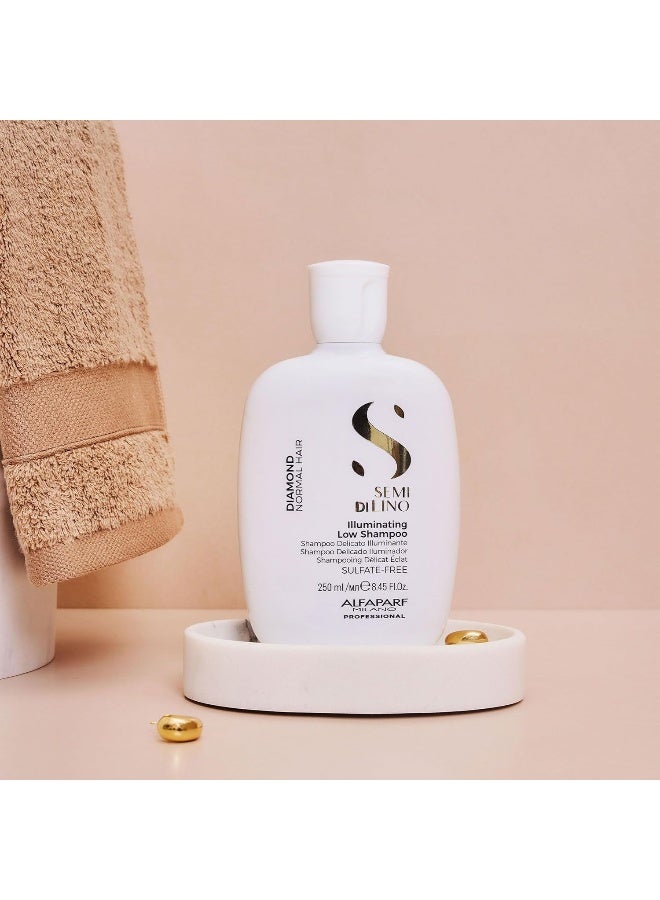 شامبو شبه دي لينو دايموند شاين المنير منخفض-خالي من الكبريتات - للشعر العادي-خالي من البارابين والبارافين-آمن على الشعر المعالج بالألوان-جودة صالون احترافية ، 8.45 أونصة سائلة - Image 3