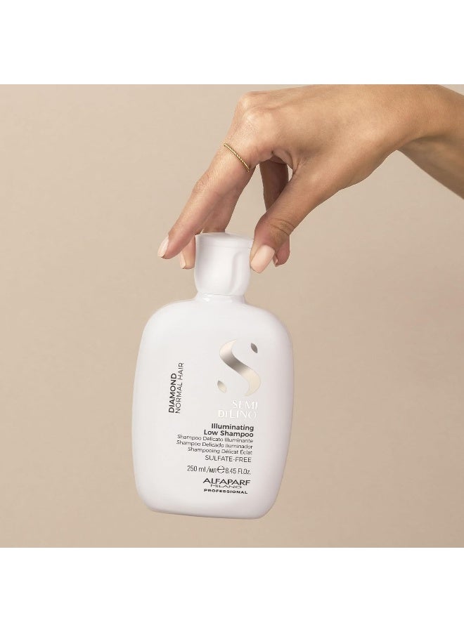 شامبو شبه دي لينو دايموند شاين المنير منخفض-خالي من الكبريتات - للشعر العادي-خالي من البارابين والبارافين-آمن على الشعر المعالج بالألوان-جودة صالون احترافية ، 8.45 أونصة سائلة - Image 4