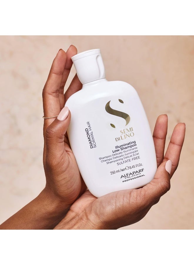 شامبو شبه دي لينو دايموند شاين المنير منخفض-خالي من الكبريتات - للشعر العادي-خالي من البارابين والبارافين-آمن على الشعر المعالج بالألوان-جودة صالون احترافية ، 8.45 أونصة سائلة - Image 5