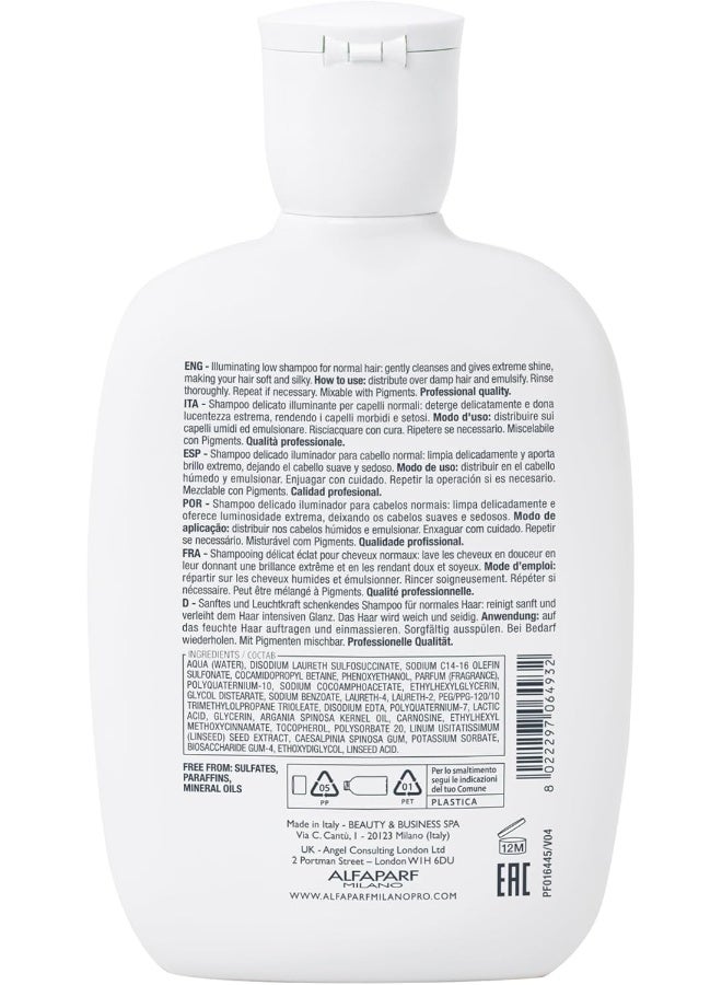 شامبو شبه دي لينو دايموند شاين المنير منخفض-خالي من الكبريتات - للشعر العادي-خالي من البارابين والبارافين-آمن على الشعر المعالج بالألوان-جودة صالون احترافية ، 8.45 أونصة سائلة - Image 2