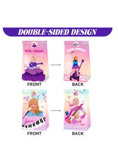 KASTWAVE 24 Pcs Gift Bags for Taylor, Party Candy Bags with 36 Stickers Included, Party Decorations, Birthday Party Bags, Singer Theme Birthday Party Supplies, Wedding Bridal Shower  - Image 3